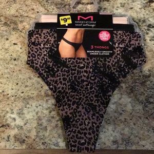 Ladies multi print thongs